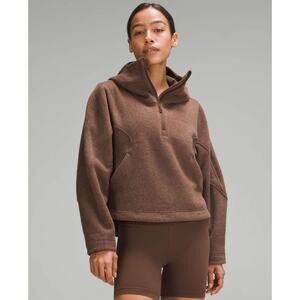 Lululemon Womens Lounge‎ Athleisure Sporty Looped Terry Fleece Half Zip Hoodie 2